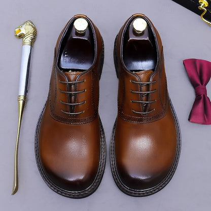 First Oxford Genuine Shoes- Men's Dress Layer Leather