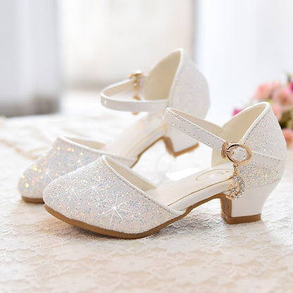 Rubber Little PU Glitters Girls' Heels Shoes Party Princess