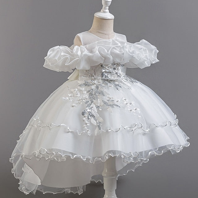 Wedding Sleeve Short Floral Party Kids Dress Girls' Flower