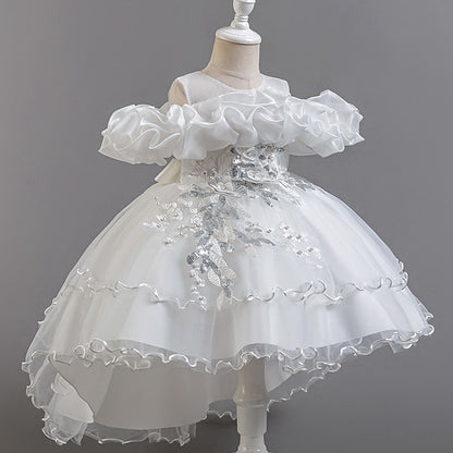 Wedding Sleeve Short Floral Party Kids Dress Girls' Flower