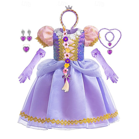 Sofia Flower Fairytale Rapunzel Party Girl Dress Princess Theme