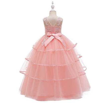 Girls' Sleeveless Color Dress Party Kids Solid