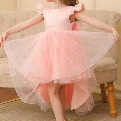 Color Girls' Girl Dress Solid Party Flower Kids