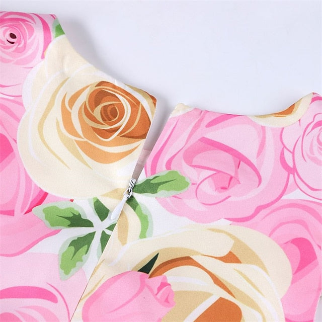 Party Girls' Floral Kids Flower Dress Short Sleeve