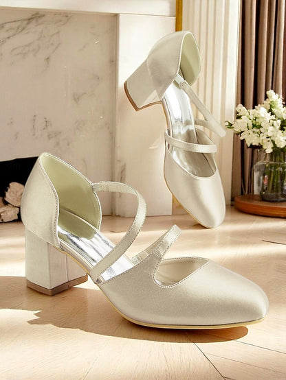 Mary Jane Satin Women's Green – Elegant 1950s Heels Block