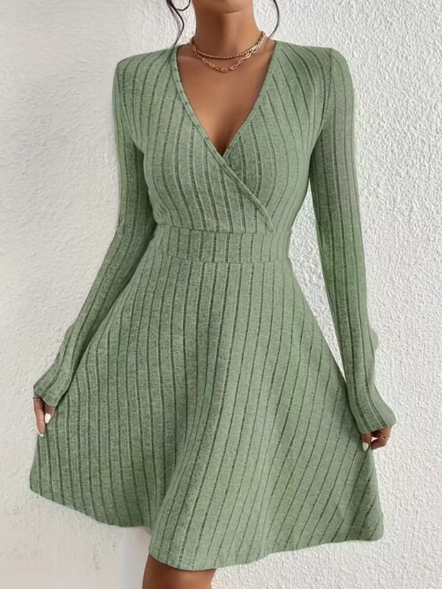 Women's Knee Length Dress Sweater Dress A Line Dress