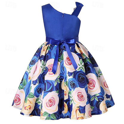 Party 3D Summer Sleeveless Flower Easter Dress Girls'