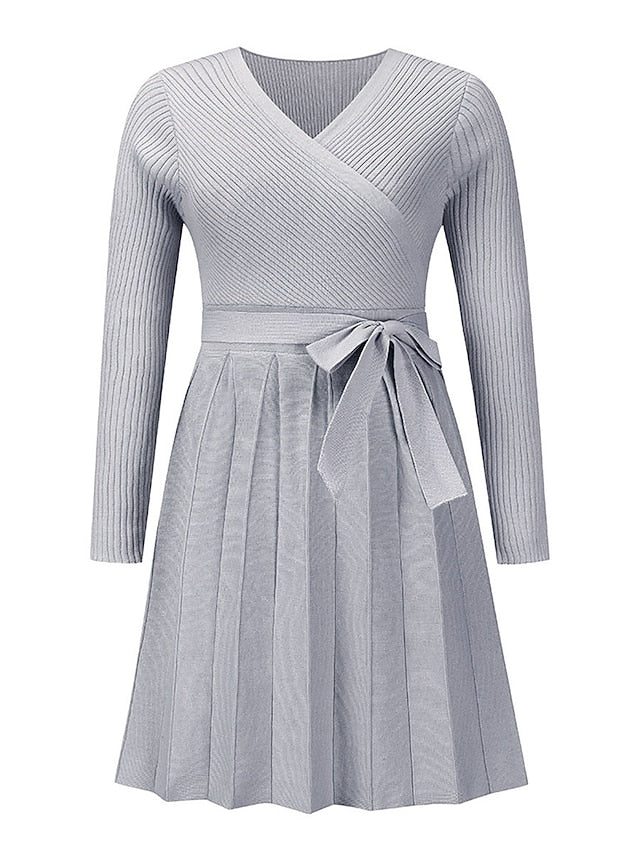 Women's Sweater Dress Knit Dress Jumper Dress Mini Dress