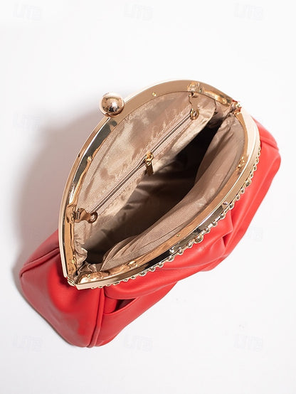 Evening Bag Clutch Faux Leather Rhinestone – Women's