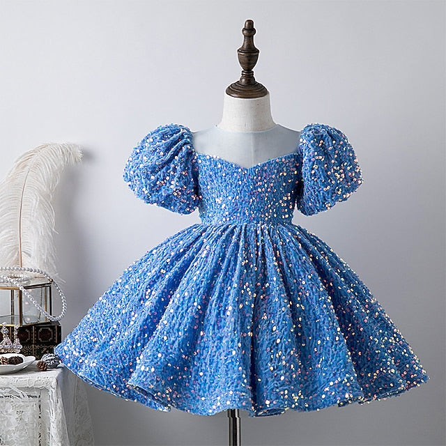 Summer 3D colour Wedding Sleeve Spring Short Girls' Dress