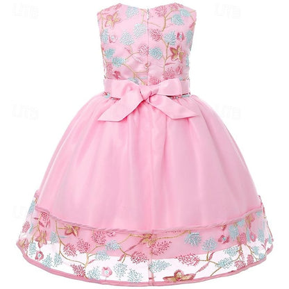 Party Girl Girls' Sleeveless Flower 3D Dress