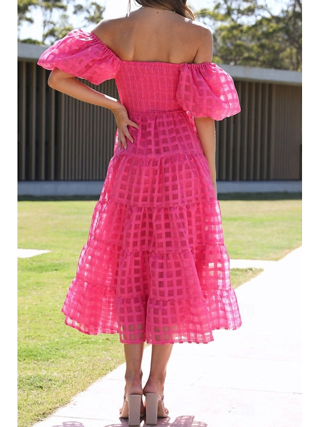 Women's Midi Dress Graduation Dress Fashion Modern Lantern