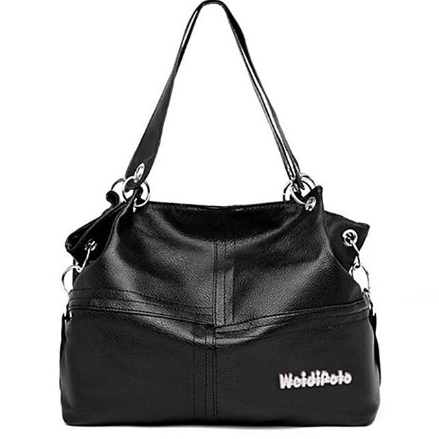 Lässige Handtasche mit Canvas-Lederriemen – Damen