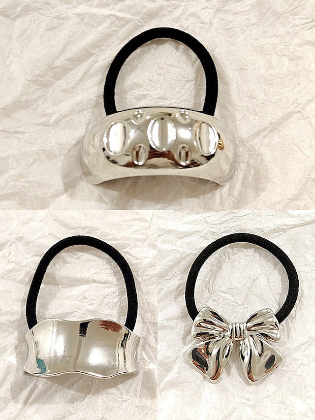 with Hair Tone Gold Scrunchies Band Elastic Women's -