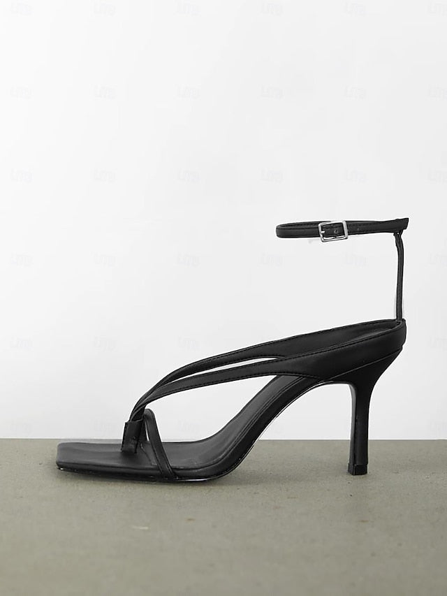 – Women's Sandals Elegant Stiletto Strappy White