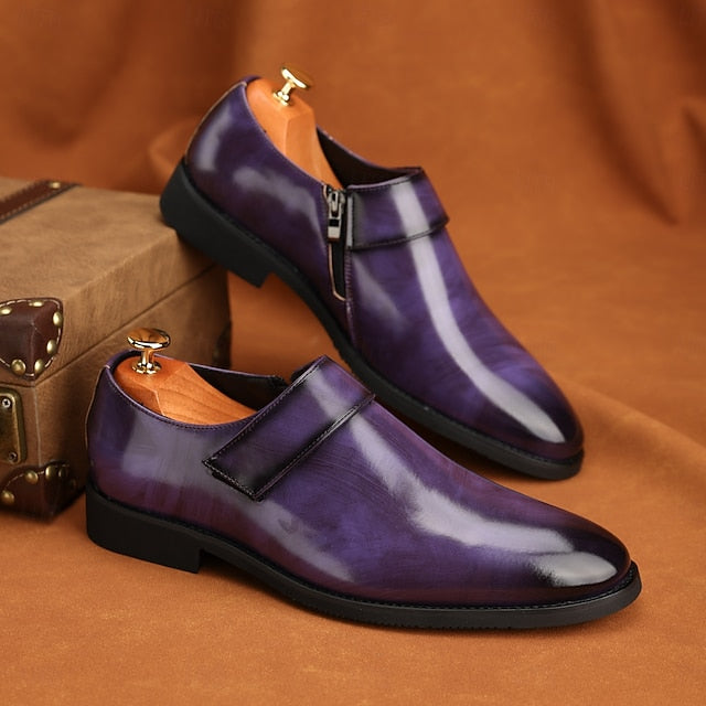 Leather Brown Men's Slip-On Shoes Dress Business Loafers