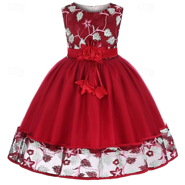 Party Girl Girls' Sleeveless Flower 3D Dress