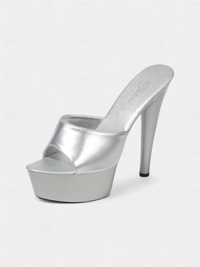 Red Women's with Heels High Patent Platform Leather