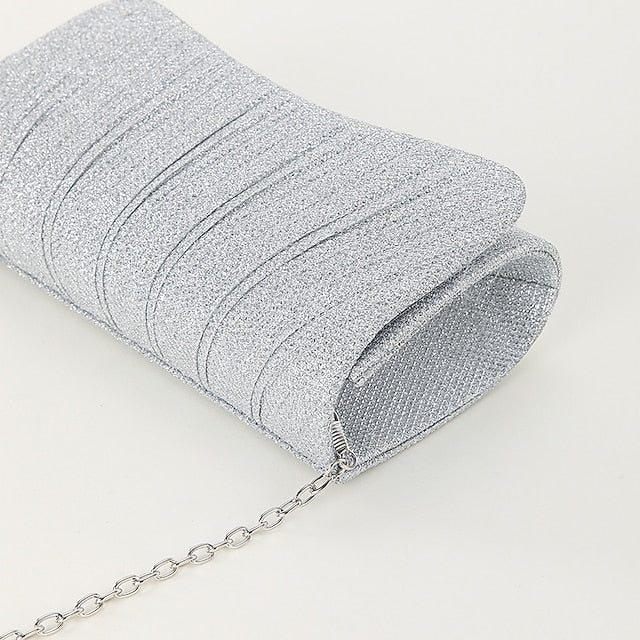 Evening Silver – Women's Clutch Purse Elegant Glitter