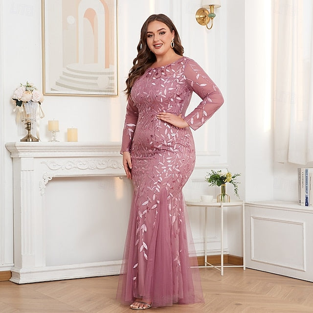 Dress Sparkle Mermaid Formal Trumpet / Floor Evening Gown