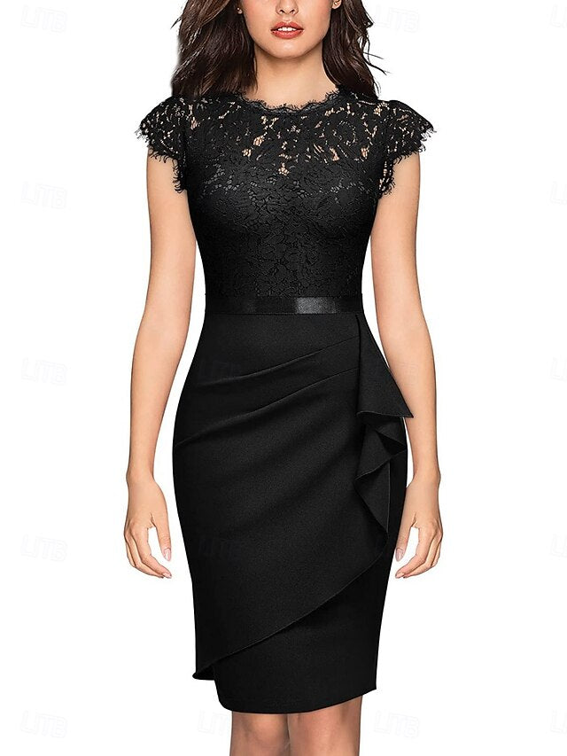 Women's Mini Dress Lace Dress Cocktail Dress Wedding Guest