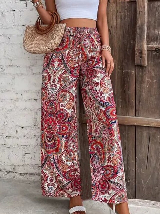 Women's Slacks Pants Trousers Fashion Boho Full Length