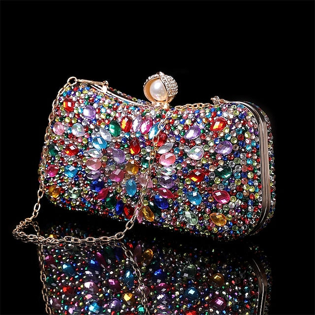 Women's Evening Luxury – Multicolor Clutch Crystal
