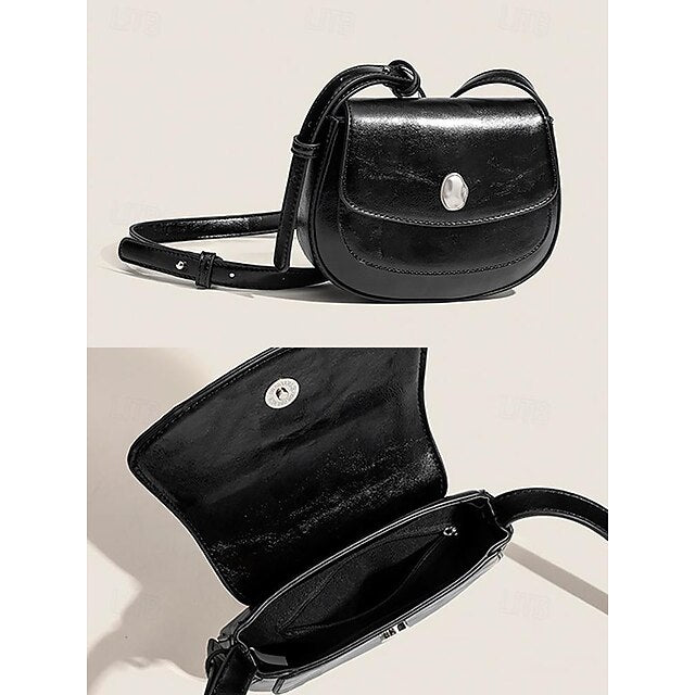 Weiße Tasche aus schickem Leder für kleine, stilvolle Schulter – Damen