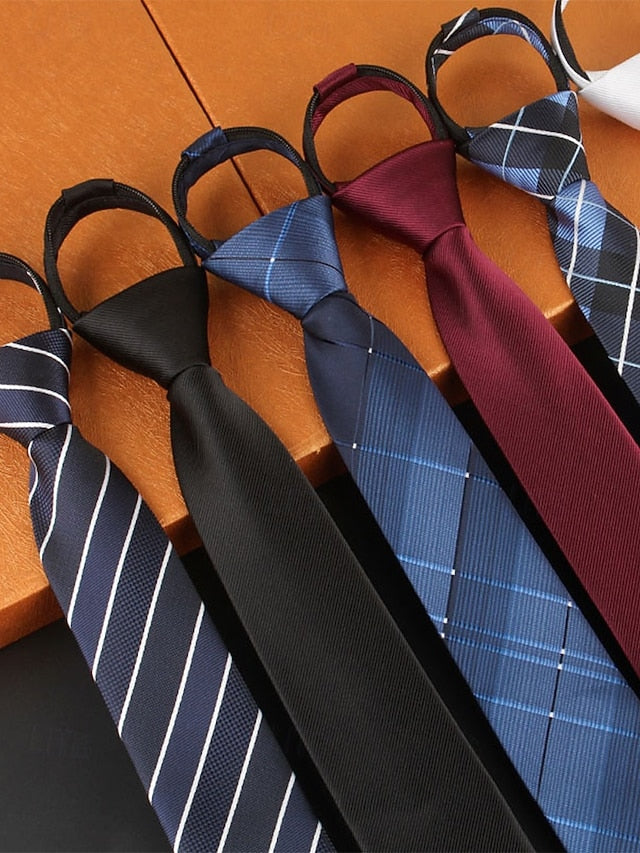 and Stripes Classic Men's Narrow Zip - Ties Pre-Tied
