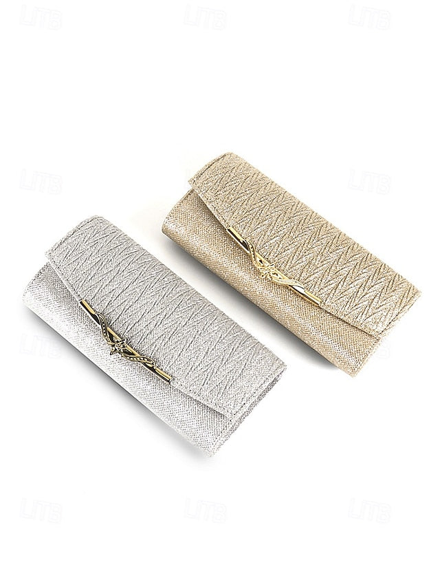 Evening Clutch Women's Handbag - Glitter Elegant Gold Party