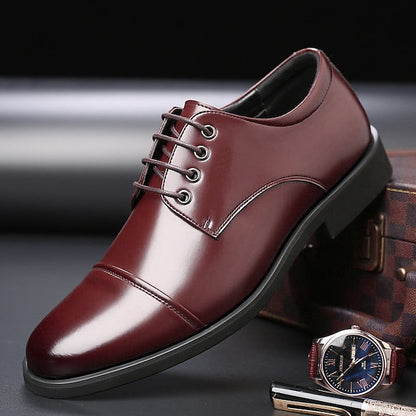 Dress Patent Lace-Up Black Shoes Leather Oxford with Men's