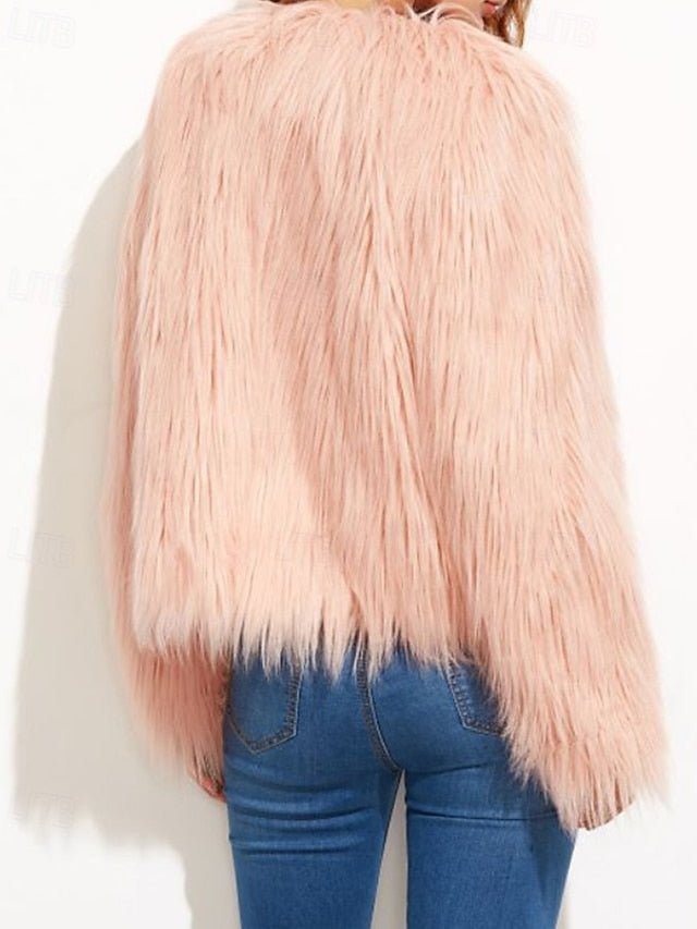 Furs Fur Comfortable Leathers Women's Coat Faux Warm