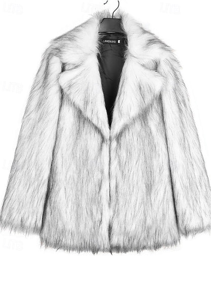 Women's Coat Comfortable Warm Faux Furs Fur