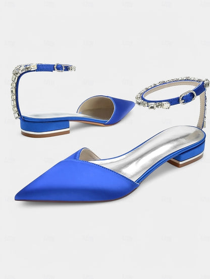 Crystal-Ankle Strap Satin – Chic Black Wedding with Shoes