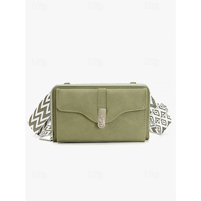 Crossbody Faux Damen Geometrische Tasche Muster mit Leder