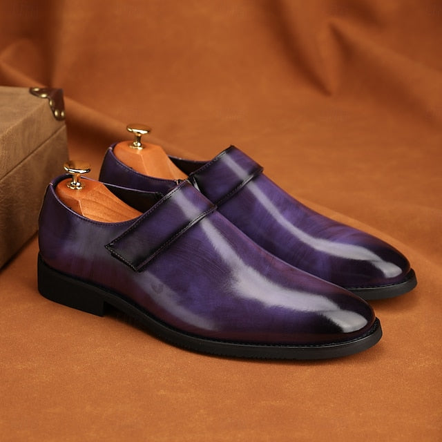 Leather Brown Men's Slip-On Shoes Dress Business Loafers