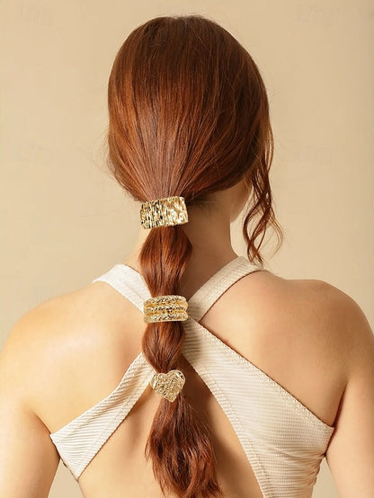 with Hair Tone Gold Scrunchies Band Elastic Women's -