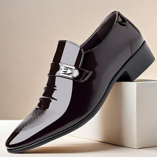 Men's Patent Shoes Slip-On Leather Classic Dress –