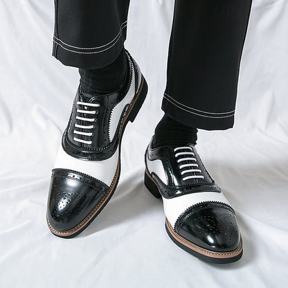 and Brogue Brown Shoes with White Oxford Classic Men's