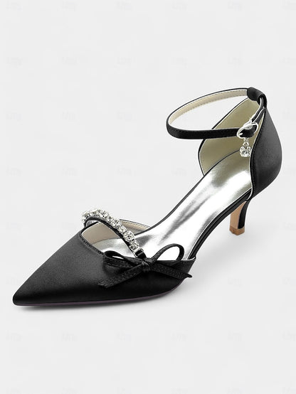 Heel Pointed-Toe Kitten Shoes – for Elegant Wedding Women