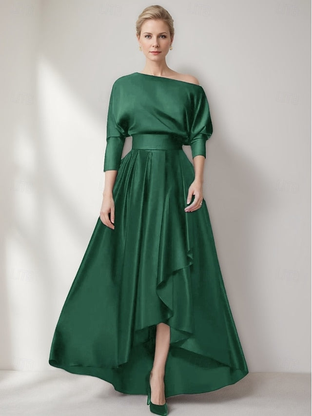 Elegant Evening Wedding Asymmetrical Dress A-Line Gown Formal