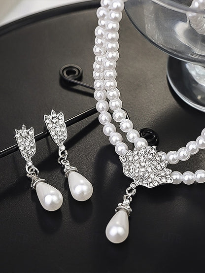 Double-Layer Pearl Necklace Bridal – Elegant Jewelry Set