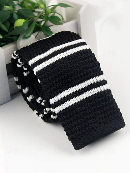 - Neck Men's Stripe Stylish Knit Christmas Tie Woven