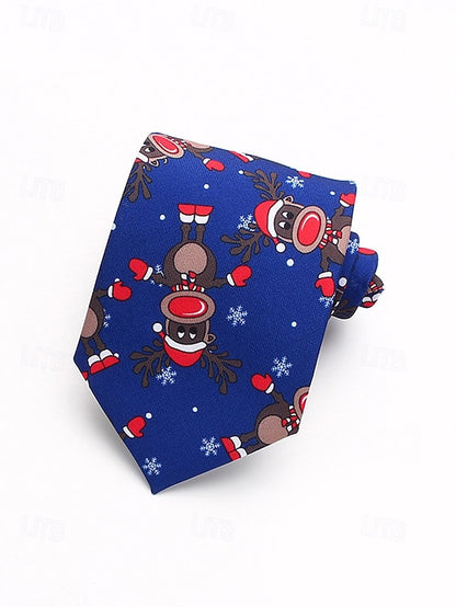 Fun Men's Polyester Tie and Tree Santa Christmas – Silk