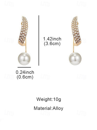 Earrings with – Pearl Gold-Plated Detailing Elegant Crystal