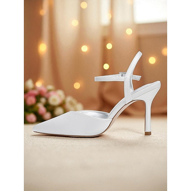 Strap Ankle - Women's with Green Satin Stiletto Heels