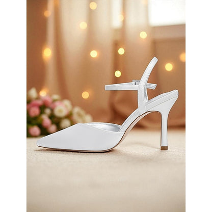 Strap Ankle - Women's with Green Satin Stiletto Heels