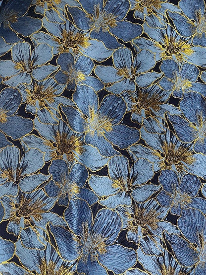 Jacquard Evening Brocade Elegant Dress A-Line Formal Floral Gown