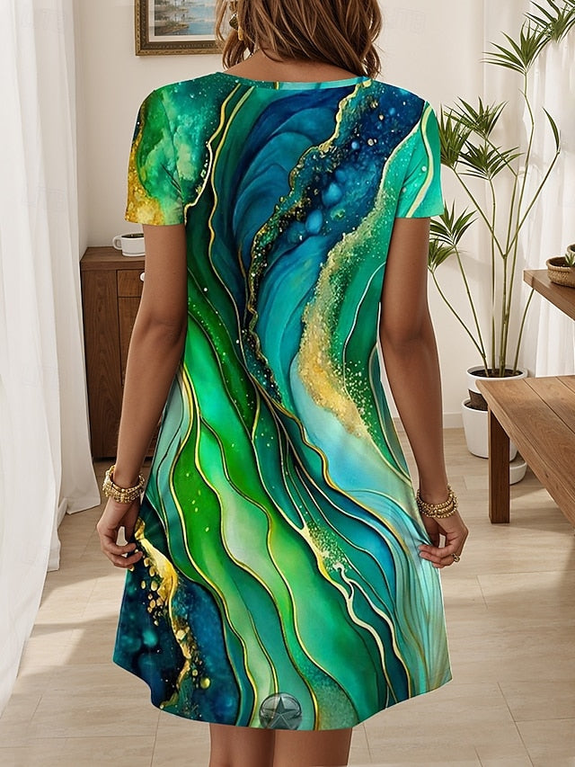 Women's Mini Dress T Shirt Dress Tee Dress A Line Dress