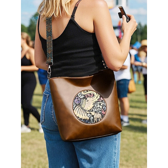 Bag Women's Elephant Shoulder Boho – Vintage Embossed